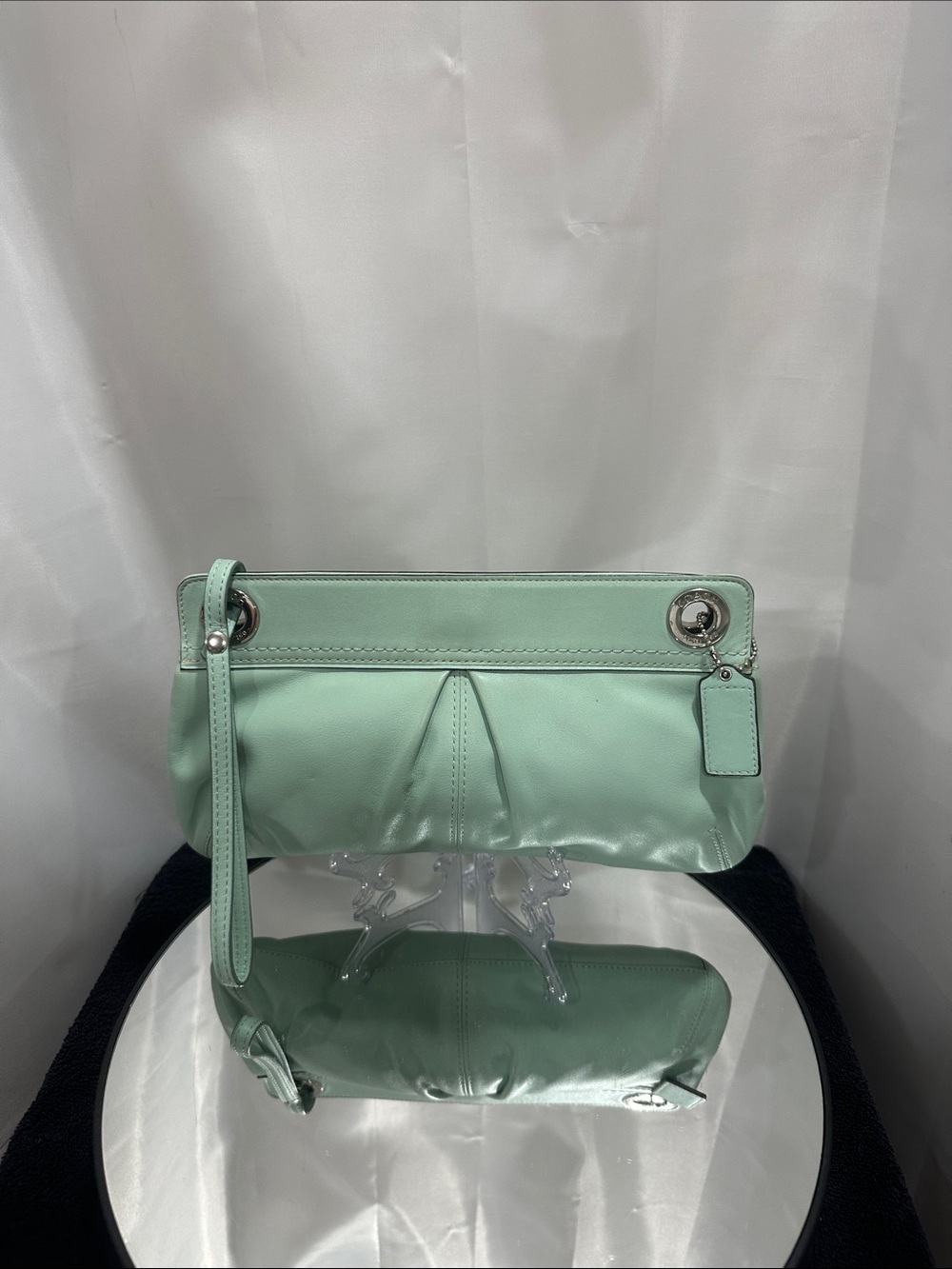 Coach Mint Green Wristlet Clutch - Women's Evening Bag EUC